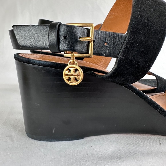 Brand New Tory Burch Mini Benton Sandal Wedge Sandals w/ Backstrap Size 40 Black - Picture 5 of 9
